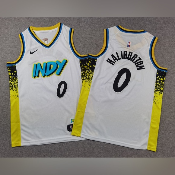 Mens&YouthTyrese Haliburton 0 2024-25 City Edition Fan Support Team Jersey White